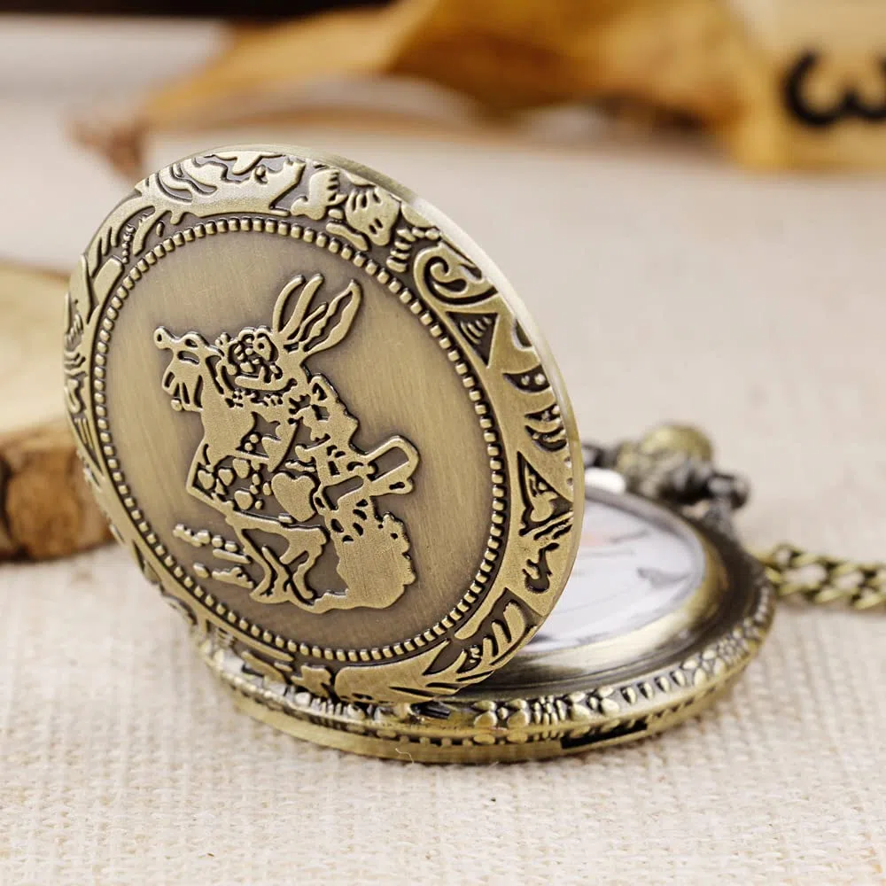 Tiong Women's Pocket Watch Quartz Arabic/Roman Numerals Dial Pocket Watches with Necklace Pendant for Womens Girls