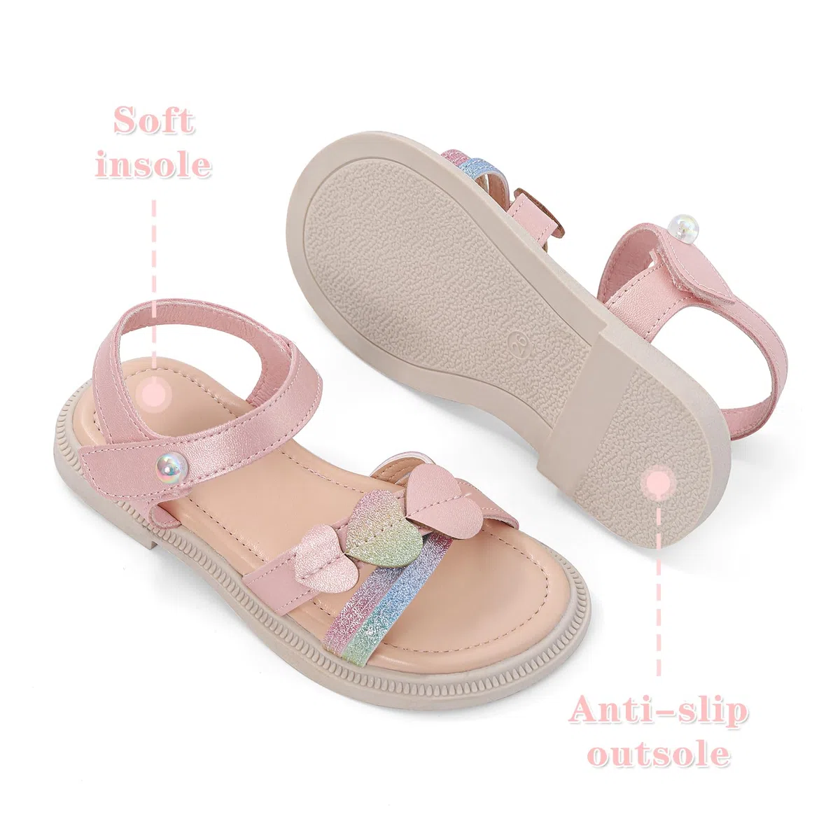 MASOCIO Sandali Bambina Punta Aperta Scarpe Estive per Bimba Bambina 27-35 EU