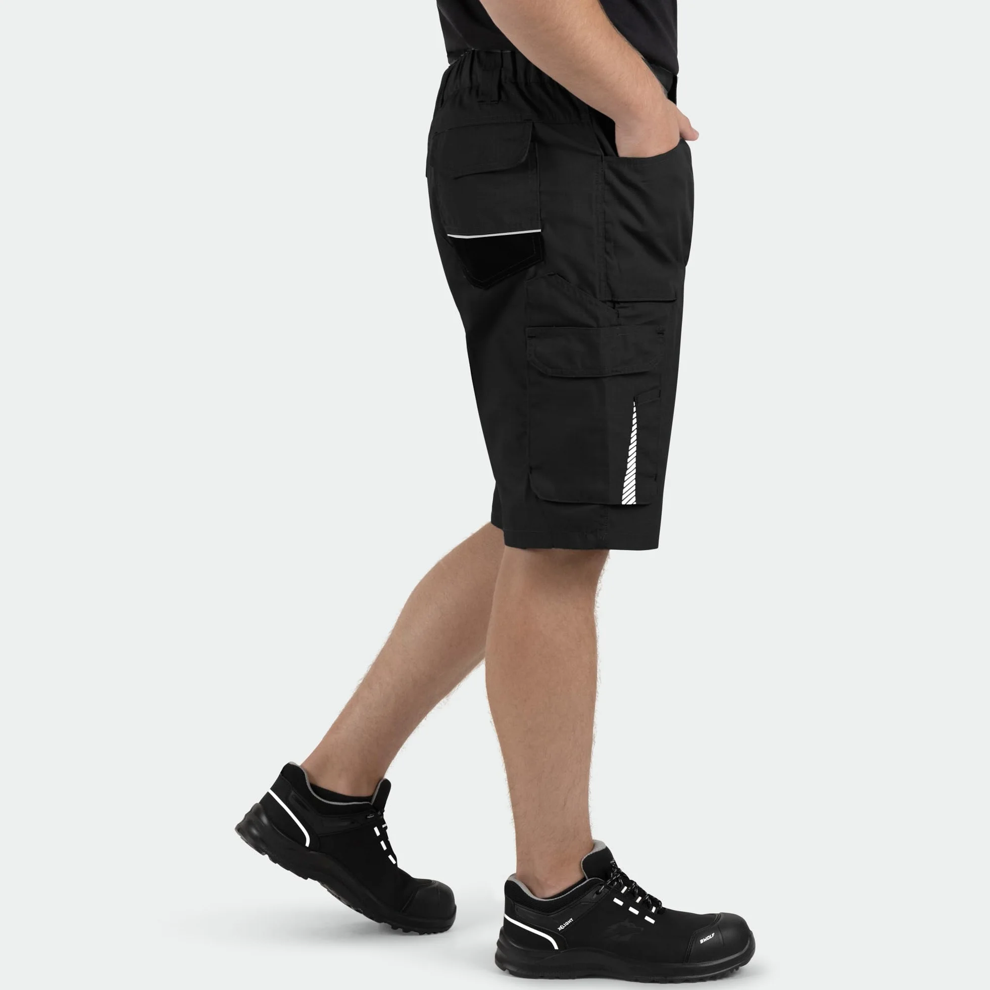 BWOLF Drift - Pantaloni da lavoro da uomo, corti da lavoro, in tessuto ripstop con molte tasche