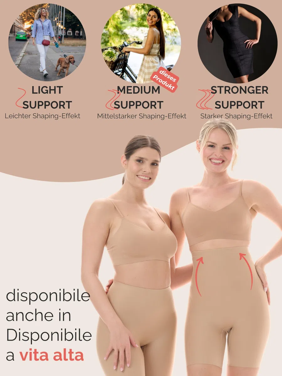 TONEST Shapewear - Intimo Snellente - Pantaloncini Modellanti - Vita Media - Pancia Piatta Mutande - Guaina Contenitiva - Senza Cuciture - 1300-MS-FC