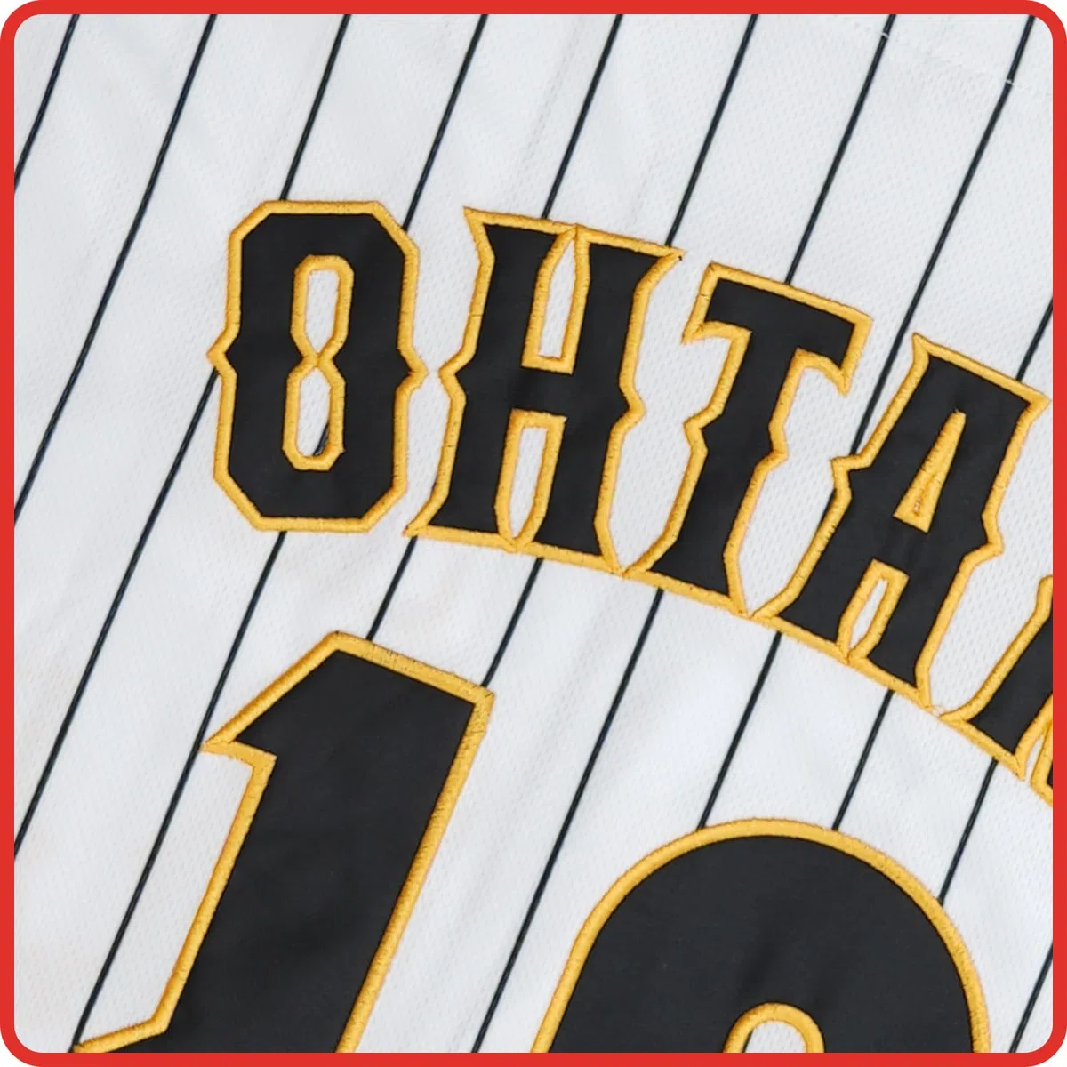 UNLC - Maglia da baseball Ohtani 16# Giappone da uomo a righe bianche - lettere e numeri cuciti, abbigliamento autentico per fan, poliestere traspirante, taglia S