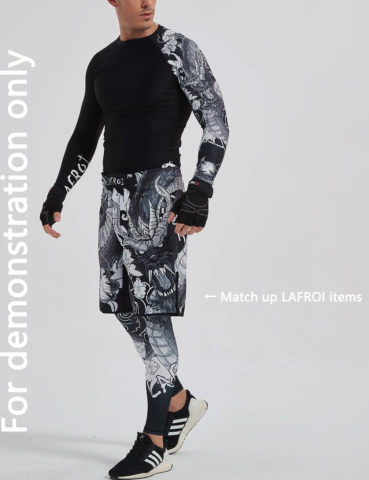 LAFROI Pantaloncini da Combattimento Uomo Jiu Jitsu MMA Cross Training Grappling Thai Boxing
