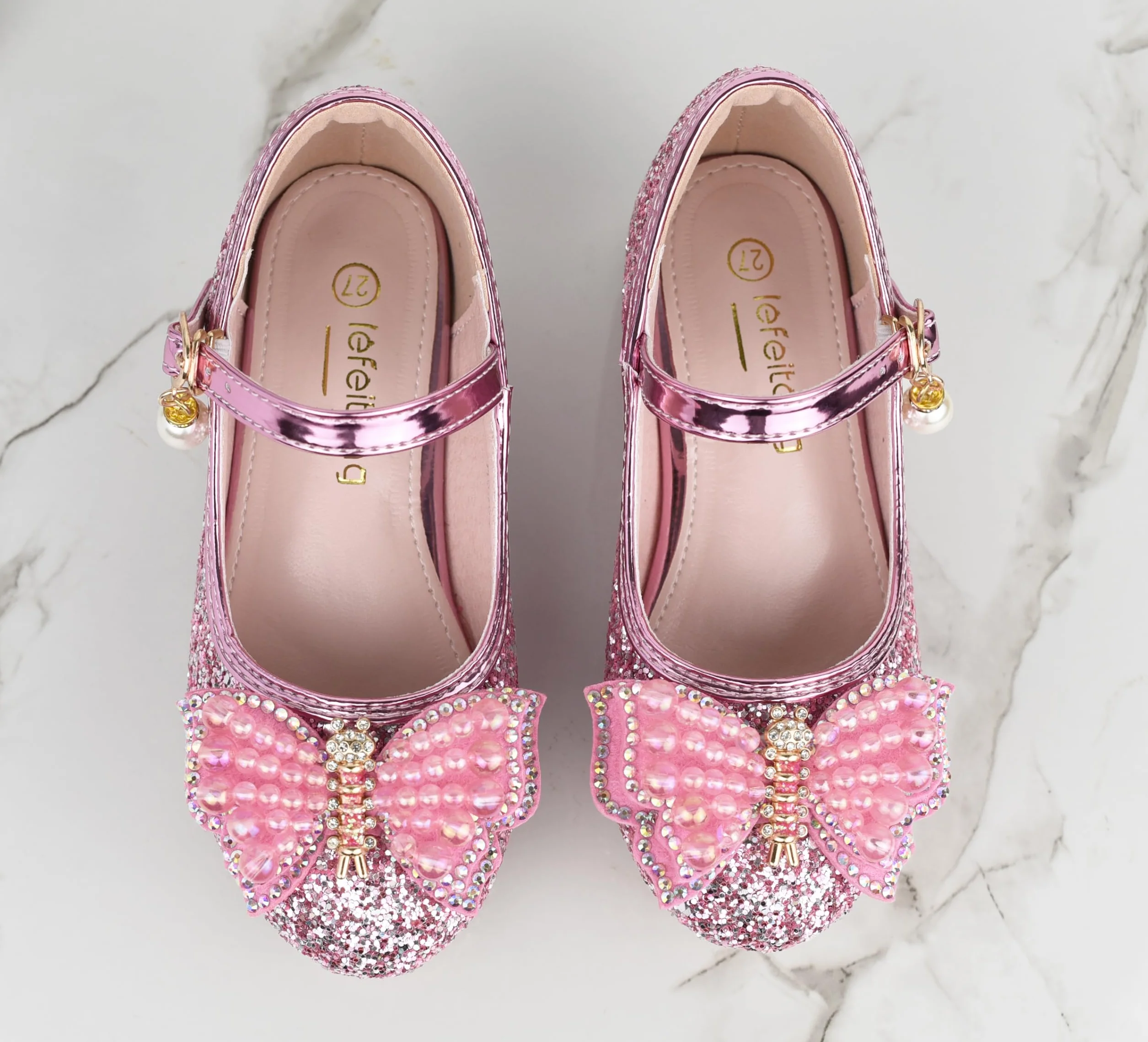 Scarpe Principessa, Scarpe Glitterate per Ragazza Bambina Bimba, Scarpe Cosplay con Paillettes Eleganti per Festa Cerimonia