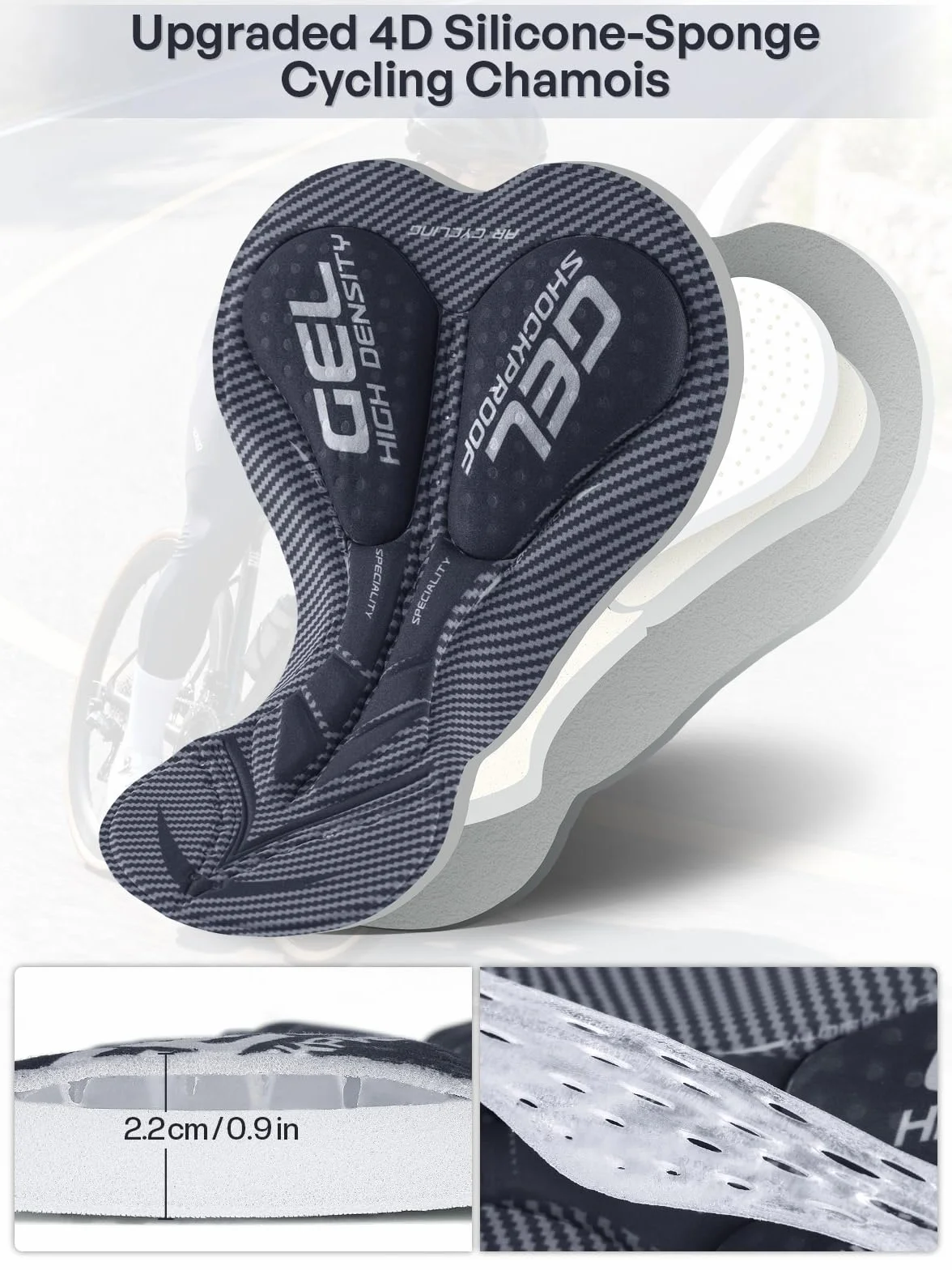 ARSUXEO Pantaloni da Ciclismo da Uomo Leggings da Ciclismo Imbottiti Calzamaglia da Ciclismo con Protezione dal Freddo, Leggings da Ciclismo Imbottiti Leggeri H99