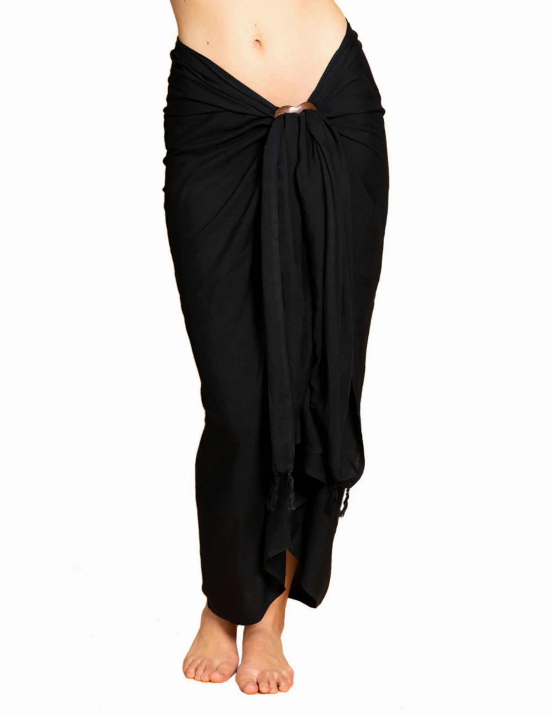 PANASIAM Pareo Sarong opaco e fluente – L e XL per donna & uomo come gonna pareo, vestito da spiaggia o telo mare – leggero copricostume in viscosa morbida – produzione etica