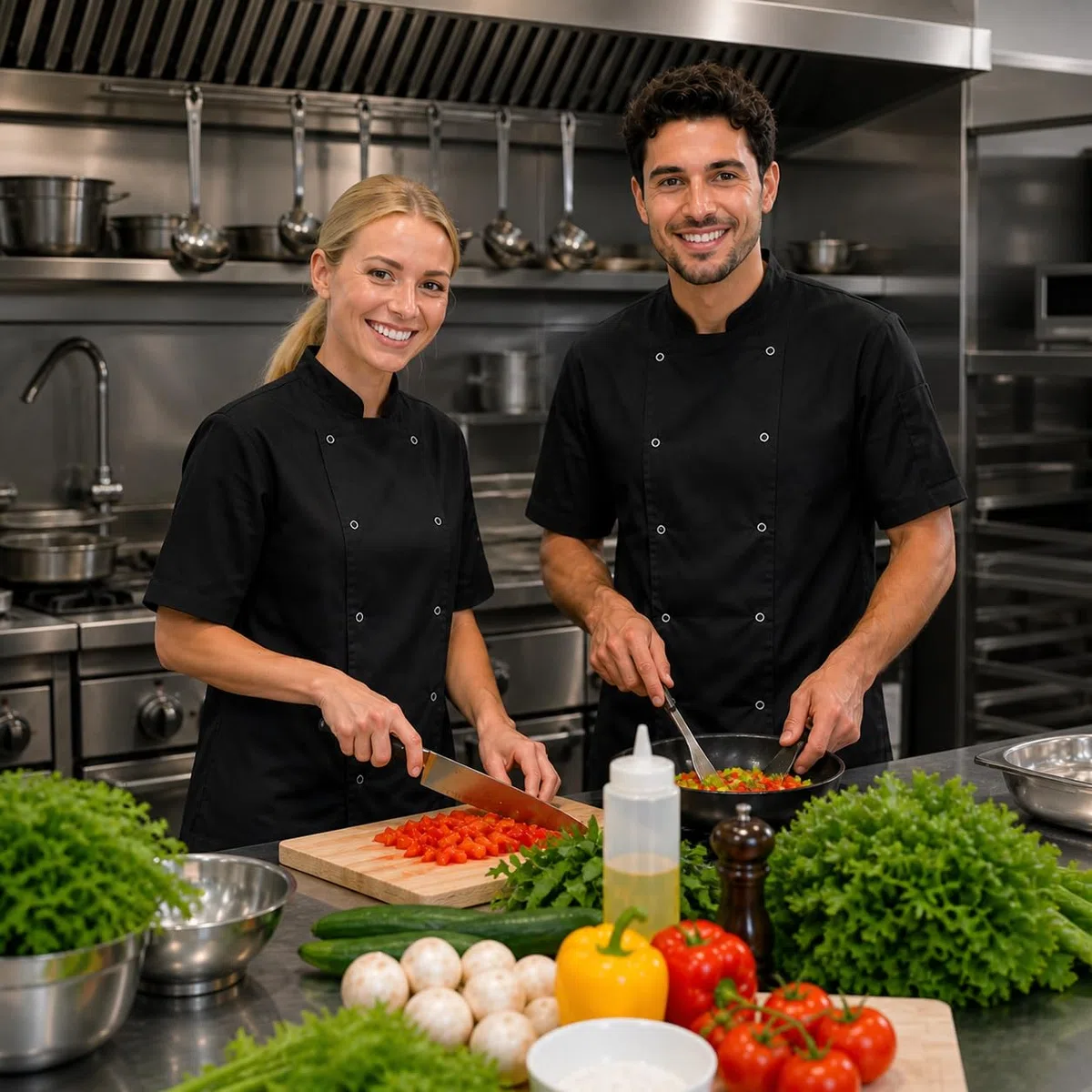 BWOLF Nozomi Giacca Cuoco Uomo e Donna Unisex con I Bottoni Giacca da Cuoco Ristorante Divisa da Cuoco