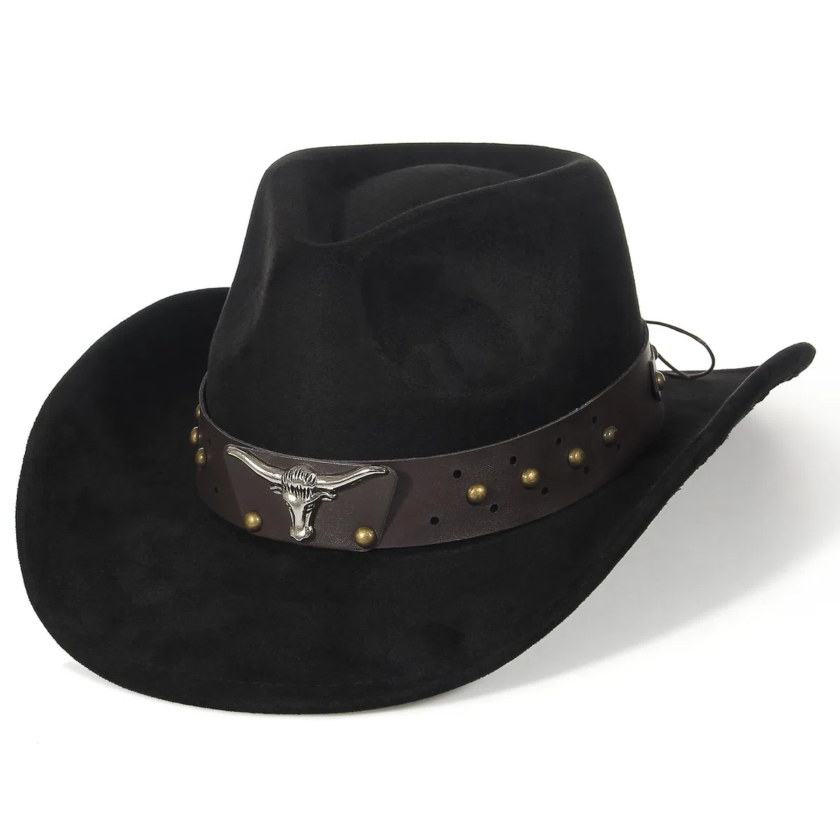 EOZY Cowboy Cowgirl Cappello da cowgirl per donne e uomini, in pelle scamosciata