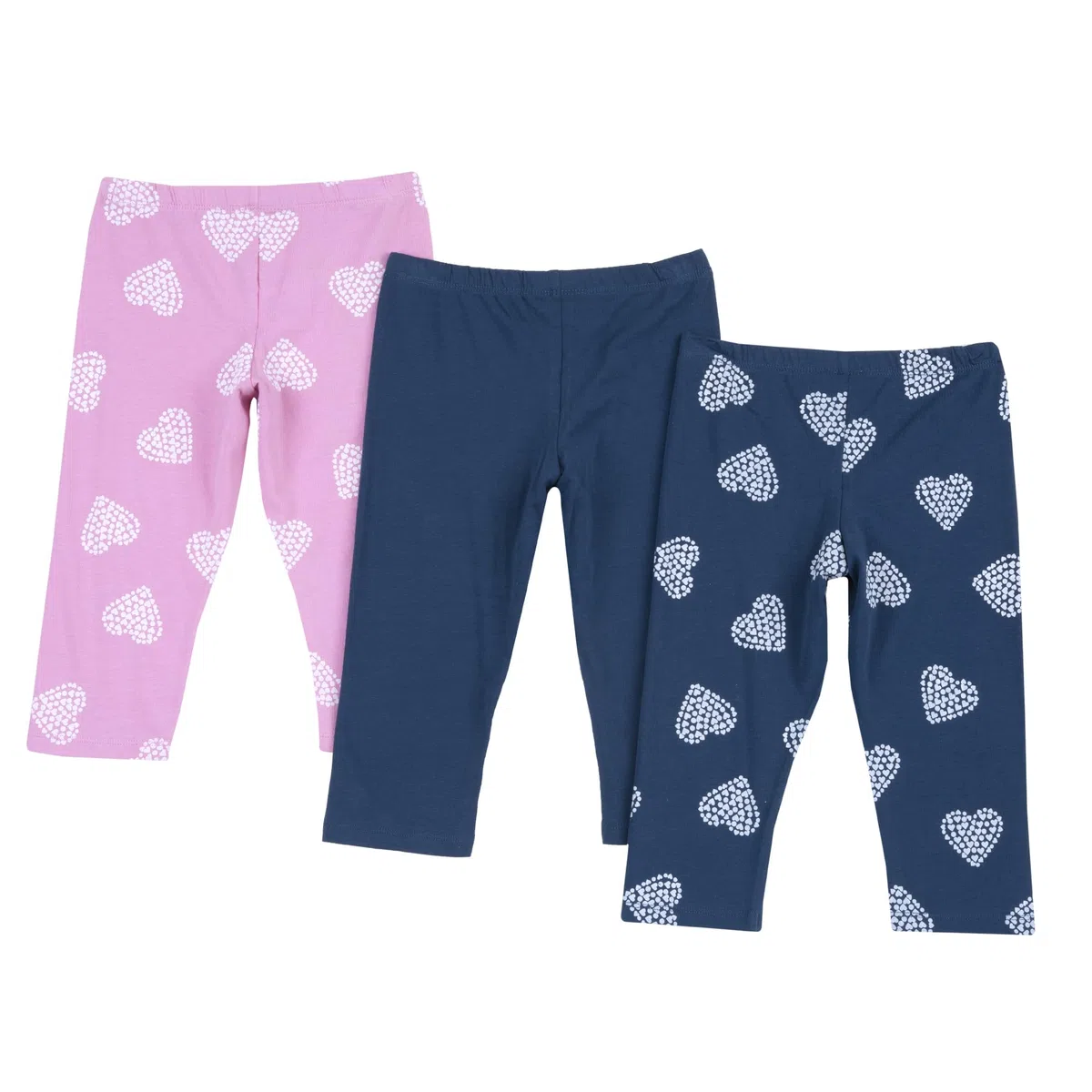 Prénatal, 3 Leggings Bambina, Pantaloni Bambina Stile Capri in Cotone Leggero, Diverse Fantasie