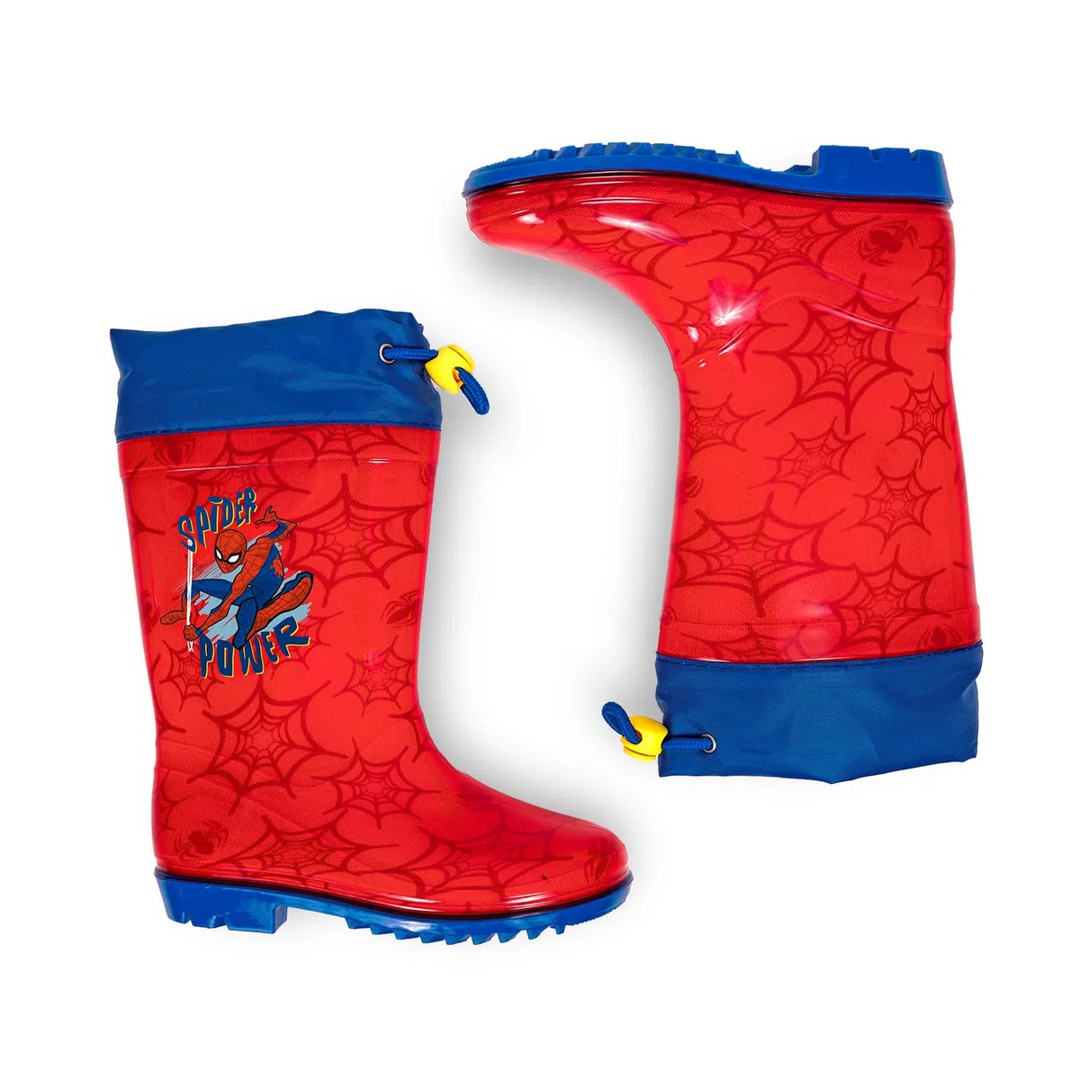 PERLETTI Stivali Pioggia Bambini Uomo Ragno - Stivaletti Impermeabili Spider Man Blu con Bordo Rosso - Galosce Bambino Spiderman con Suola Antiscivolo e Chiusura a Coulisse