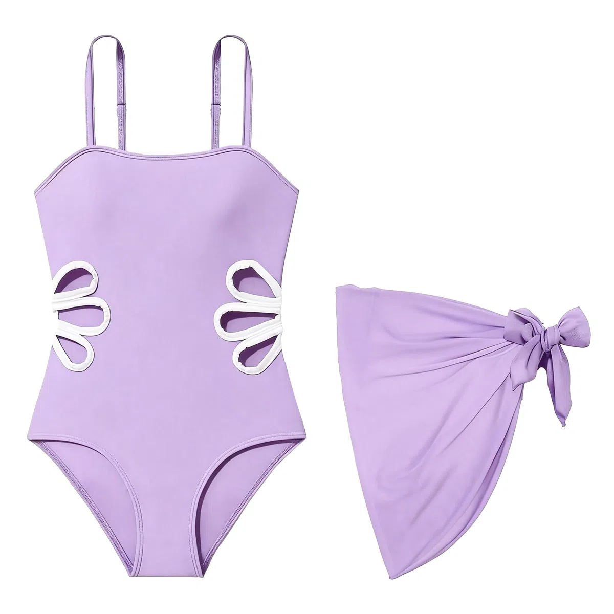 Okdance Costume da bagno intero per ragazze con gonna a tinta unita ad asciugatura rapida Costume da bagno per ragazze con spalline regolabili