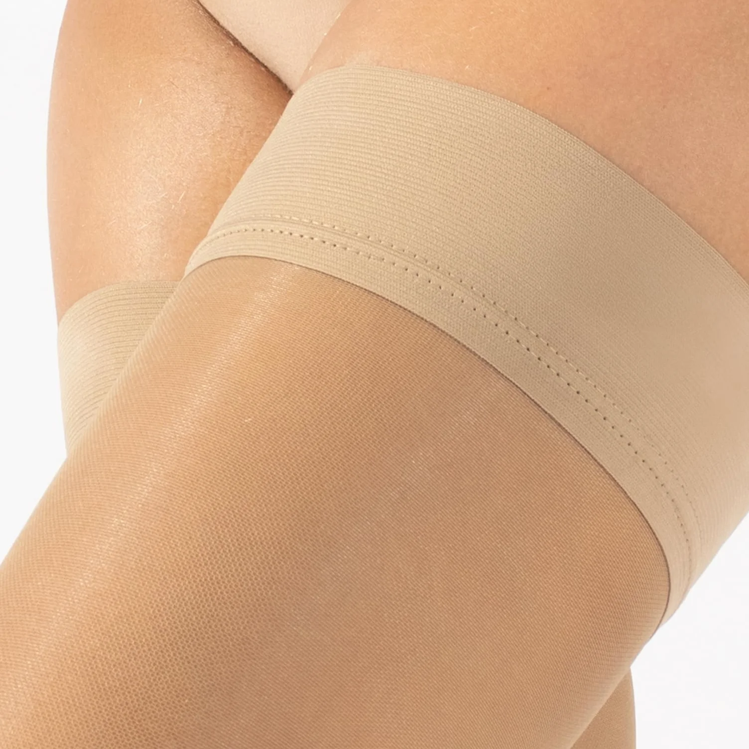 CALZITALY Calze Autoreggenti a Compressione Graduata Forte Medicali 15-21 mm/Hg | Nero, Naturale | S, M, L, XL | 140 DEN | Made in Italy