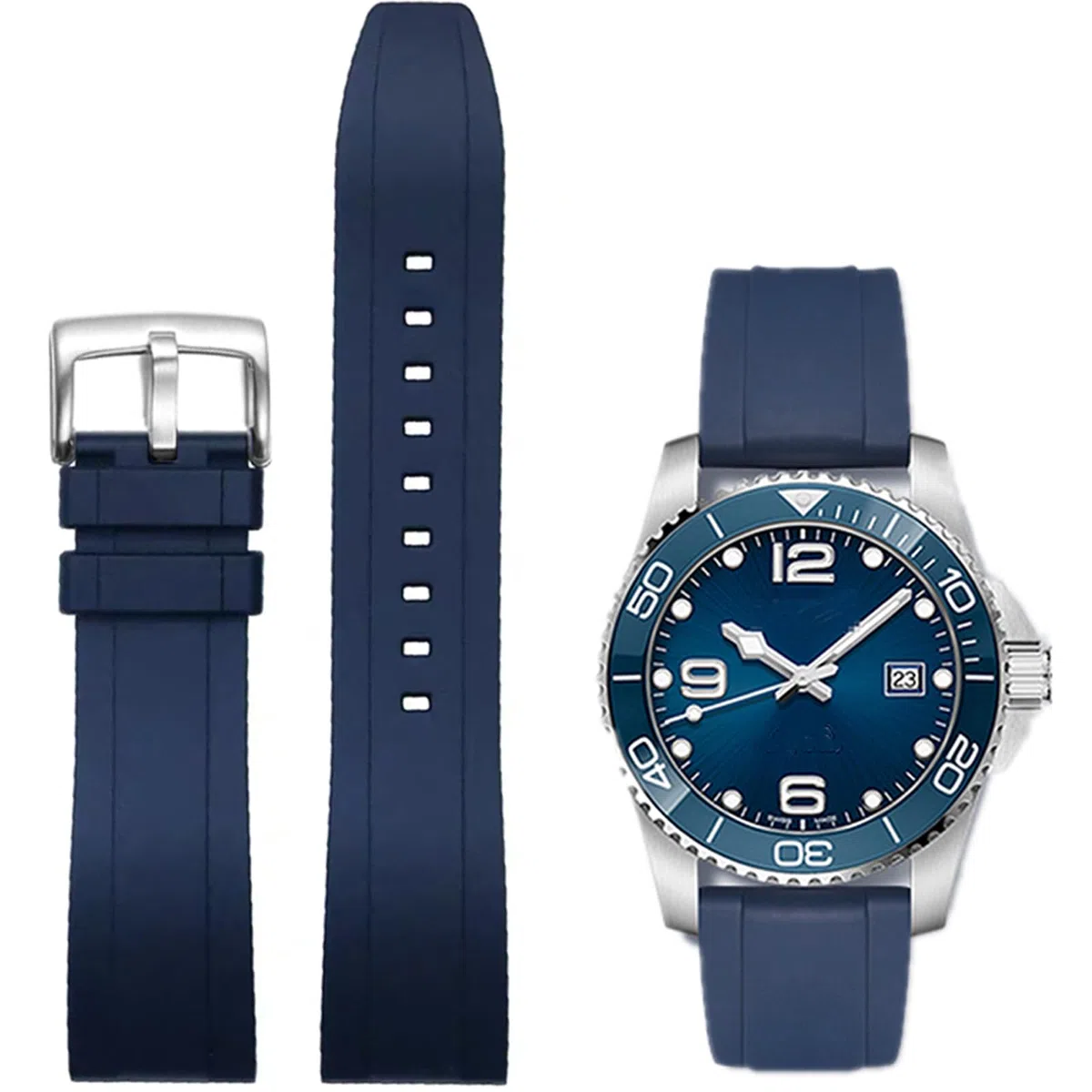 Cinturini Orologi in Gomma Fluorurata a Sgancio Rapido Cinturini Universale Cinturino FKM Gomma Morbido Durevole Cinturino di Ricambio 19mm 20mm 21mm 22mm per Uomo e Donna