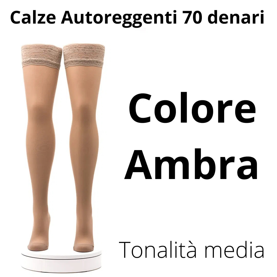 Activa - 2 Paia Calze Autoreggenti a Compressione Graduata Donna 70 Denari mm/Hg 11/14, Calze Contenitive Donna per Circolazione Riposanti e Curative, Calze 100% Made in Italy