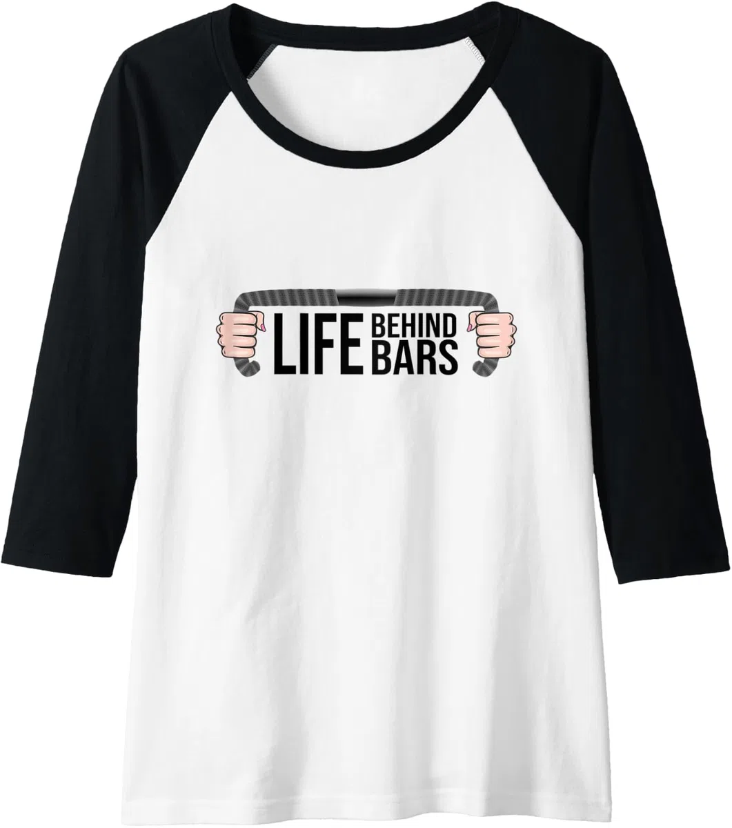 Donna Vita dietro le sbarre Bici da strada per donne Maglia con Maniche Raglan