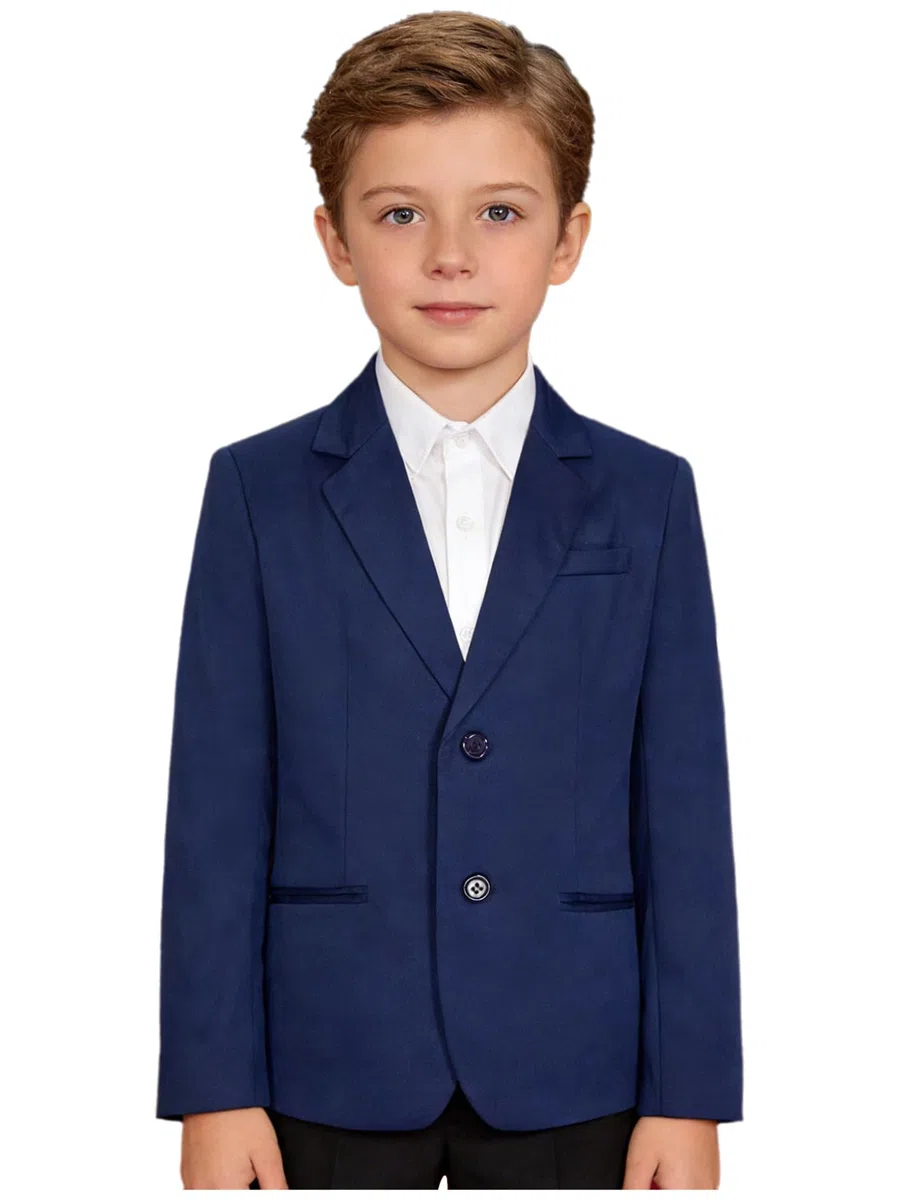 Blazer da Gentiluomo Bambini Ragazzi Giacca Elegante a Manica Lunga Completo Suit Cappotto Formale con Risvolto Capispalla da Banchetti Festa di Compleanno