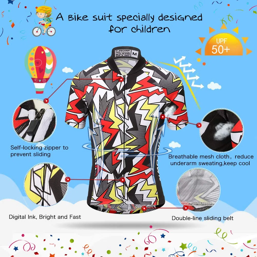 Unisex Bambino/Bambina Sportiva Maglia e Pantaloncino Shorts Ciclismo Bicicletta