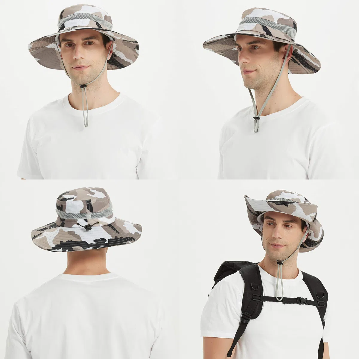 ZLYC Uomo Estate Camuffare Cappello da Sole Cappello da Boonie Cappello Safari