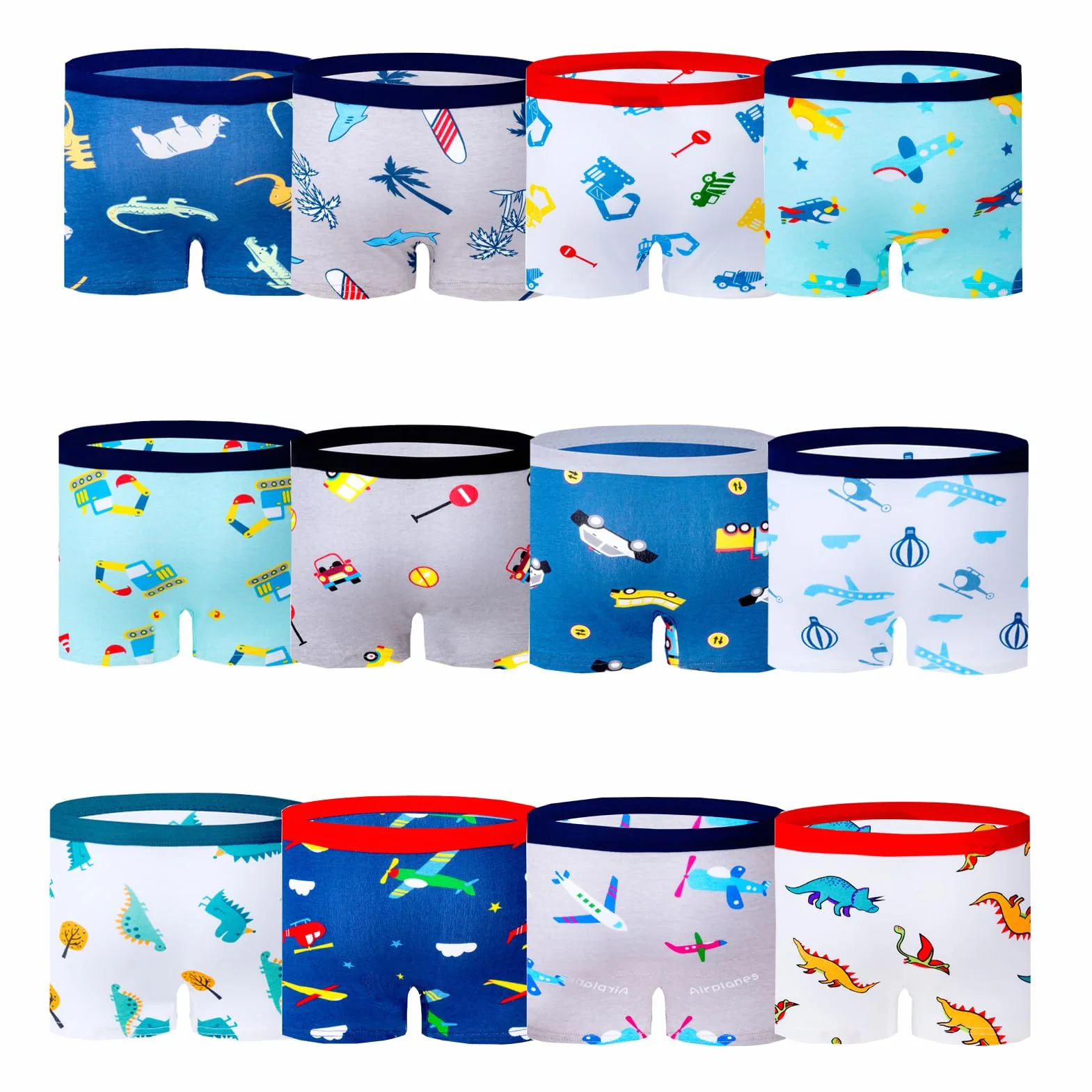 JackLoveBriefs 10 Pezzi Boxer Shorts Bambino 2-10 Anni
