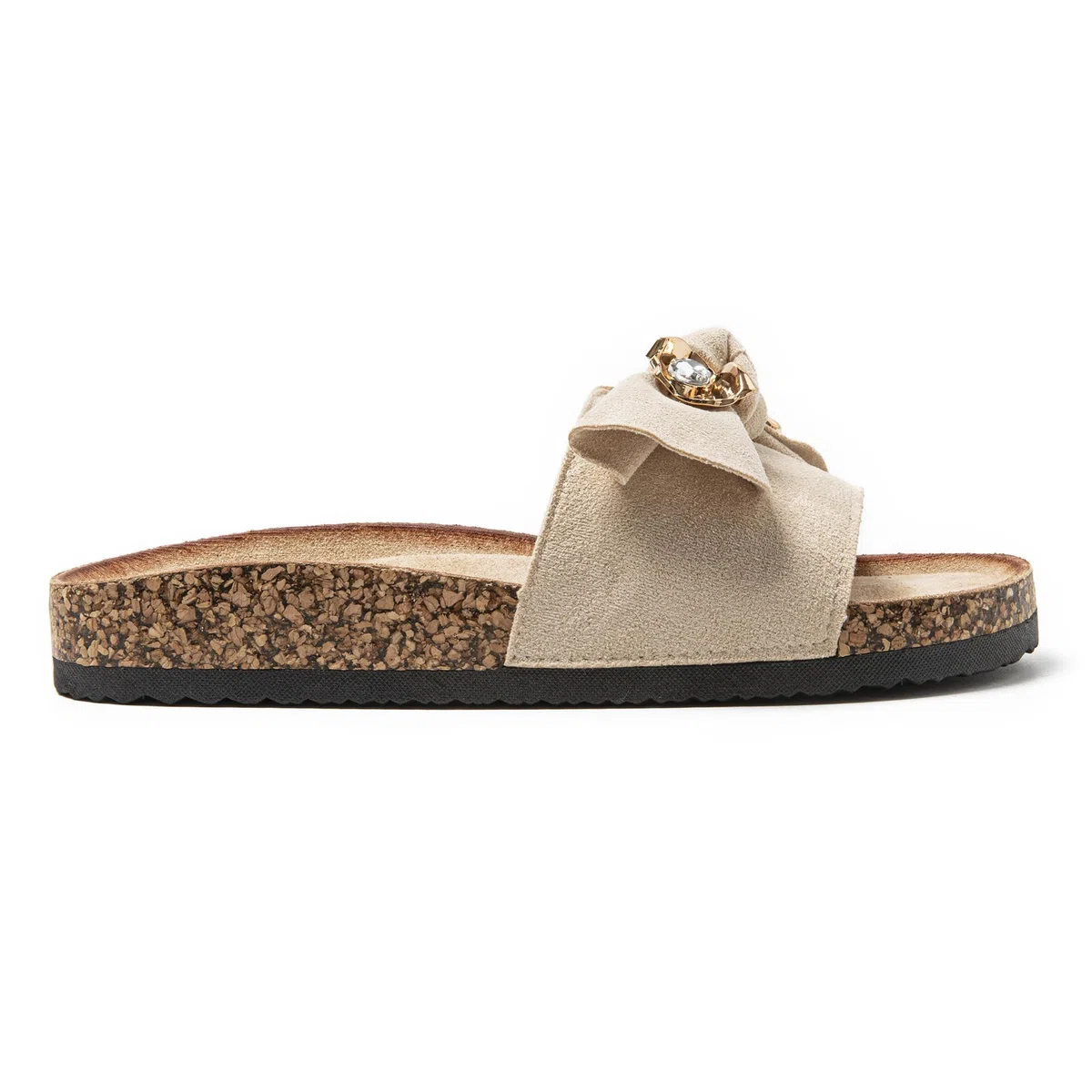 JOMIX Ciabatte Donna Estive con Plantare in Sughero Pantofole Mare Antiscivolo Eleganti con Fiocco Decorativo per Tempo Libero e Vacanze