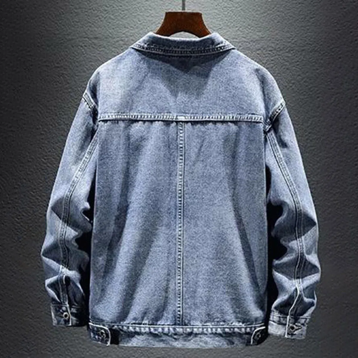 Giacca Jeans Uomo Nera, Giacca Primavera Uomo, Giacca Trucker Leggera Casual Button Down Risvolto Giacca in Denim Stretch retrò Biker Cappotto Casual Denim Giacca in Jeans Vintage per Il Tempo Libero