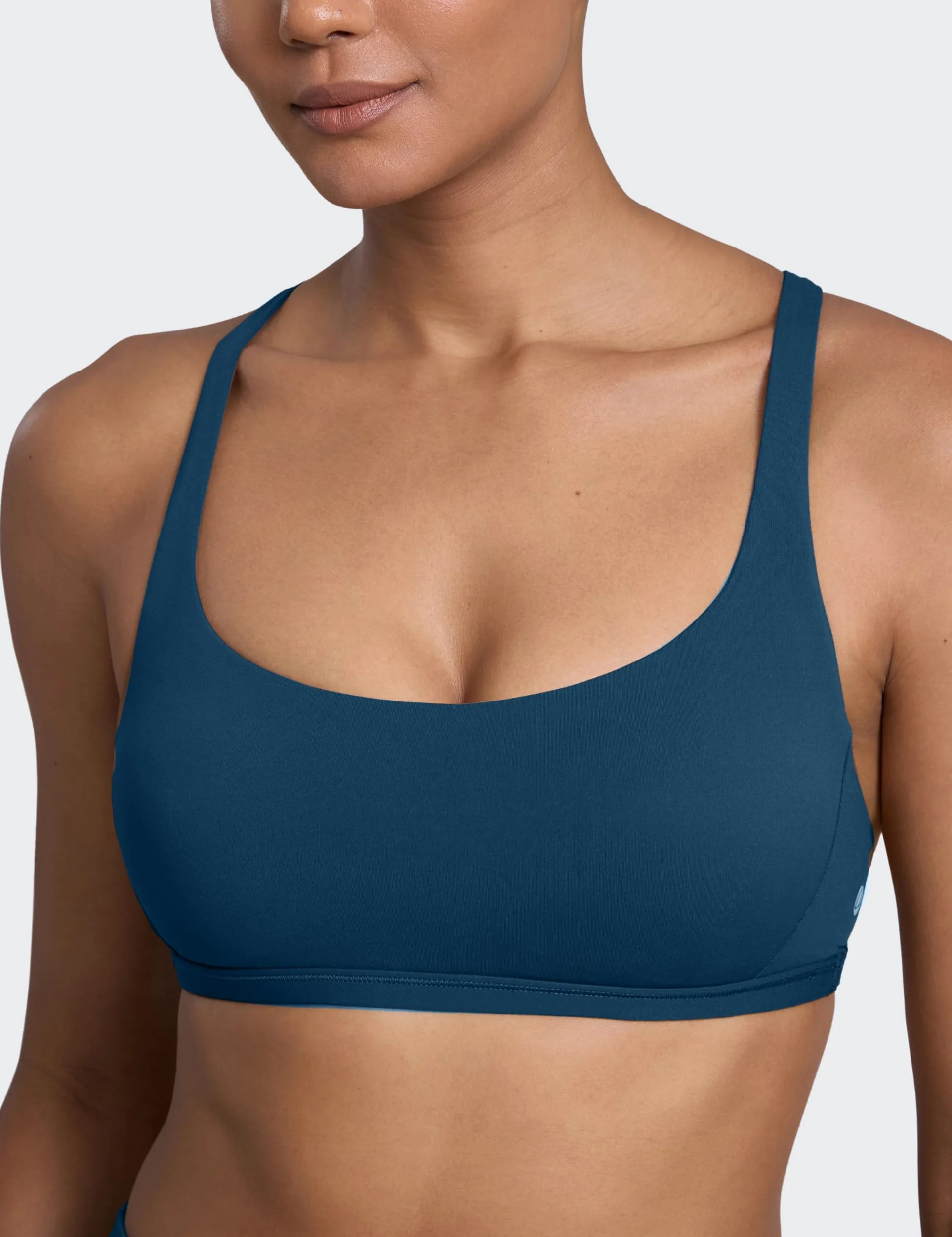 CRZ YOGA Donna Reggiseno Sportivo Yoga Imbottite Rimovibili Multi Strap