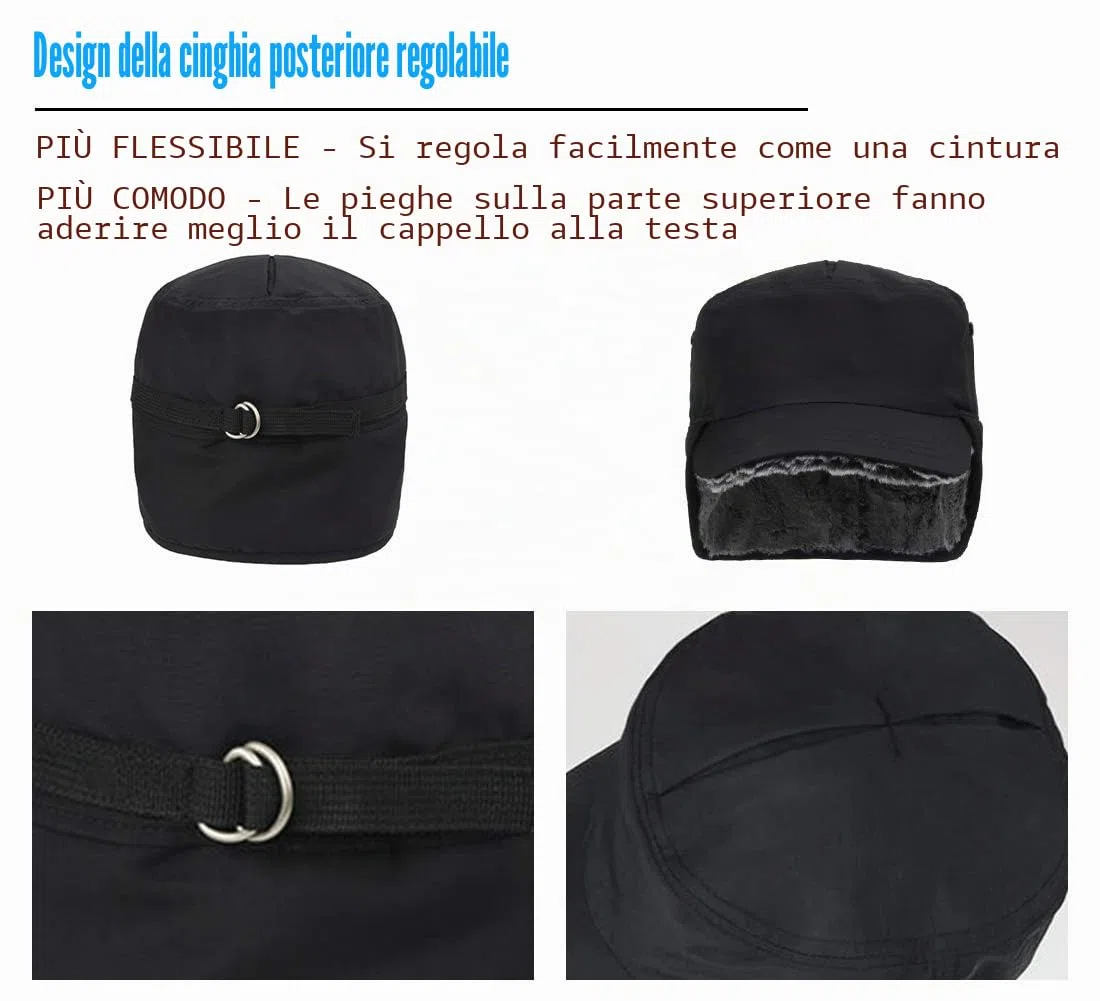 Gisdanchz Cappelli Invernali con Visiera e Paraorecchie - Foderato in Pelliccia Sintetica