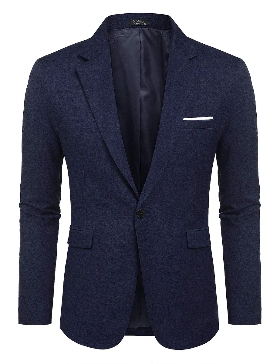COOFANDY Giacca sportiva da uomo, per il tempo libero, blazer, giacca da lavoro, vestibilità normale, due bottoni