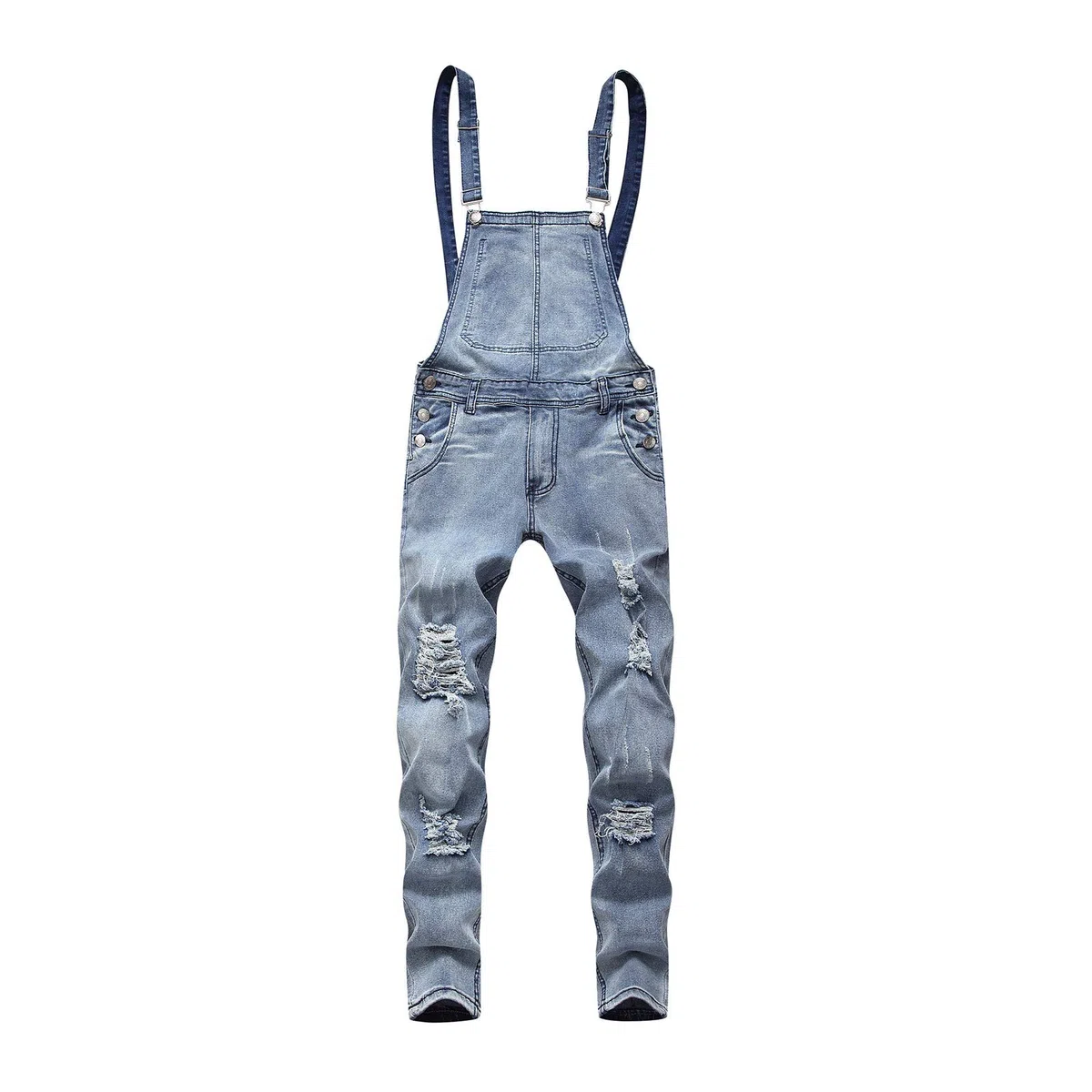 2023 Salopette da Uomo in Denim Jeans Pantaloni Salopette da Lavoro Moda Jeans Strappati Pagliaccetti Tute Larghi da Lavoro Cargo Pagliaccetti con tasche Casual Salopette Jumpsuit