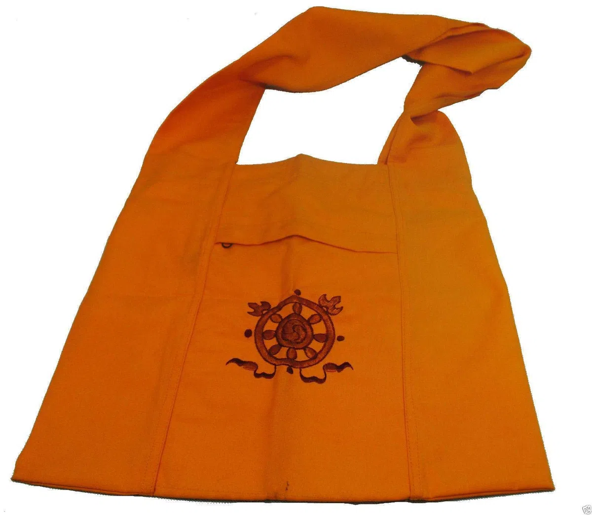 Authentic Tibetan Monk/Bag Lama acquistati presso Temple Boudanath - ricamati Nodo infinito (giallo)