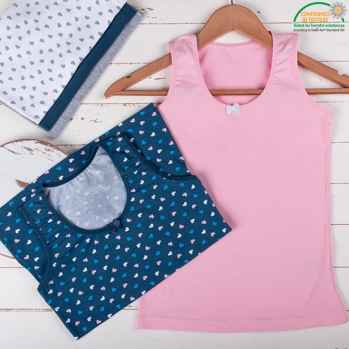 LOREZA ® 5 Cannottiera da Bambina in Cotone Canotta Intima Vari Disegni Intimo 2-15 Anni