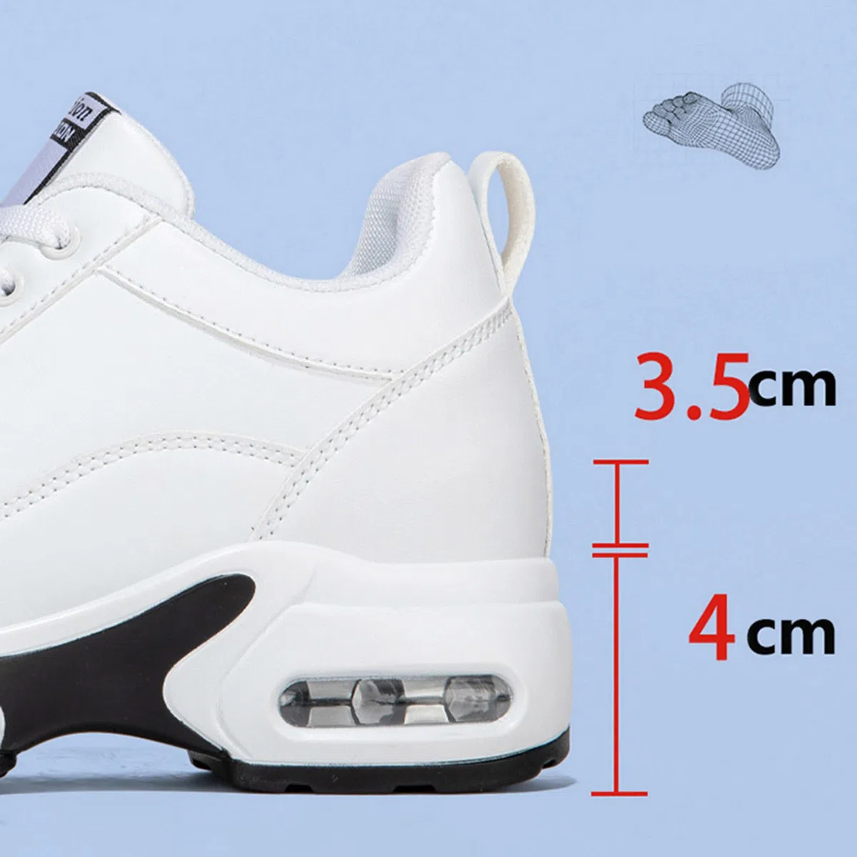 Basket Running Donna in Pelle Antiscivolo con Lacci Basket Rialzo Donna Alla Moda con Tacco di 7 cm Scarpa Sport Tempo Libero Sneakers Confortevoli Autunno Inverno per Running Outdoor