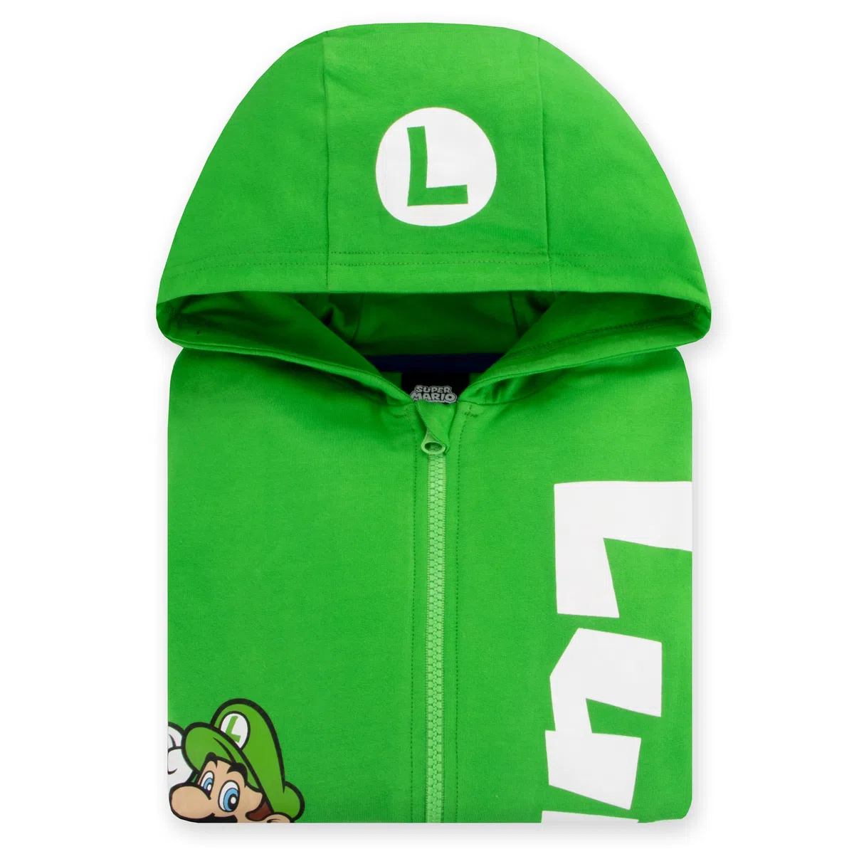 Super Mario Felpa Bambino, Felpa Bambino Luigi, Felpe Ragazzo con Cappucio
