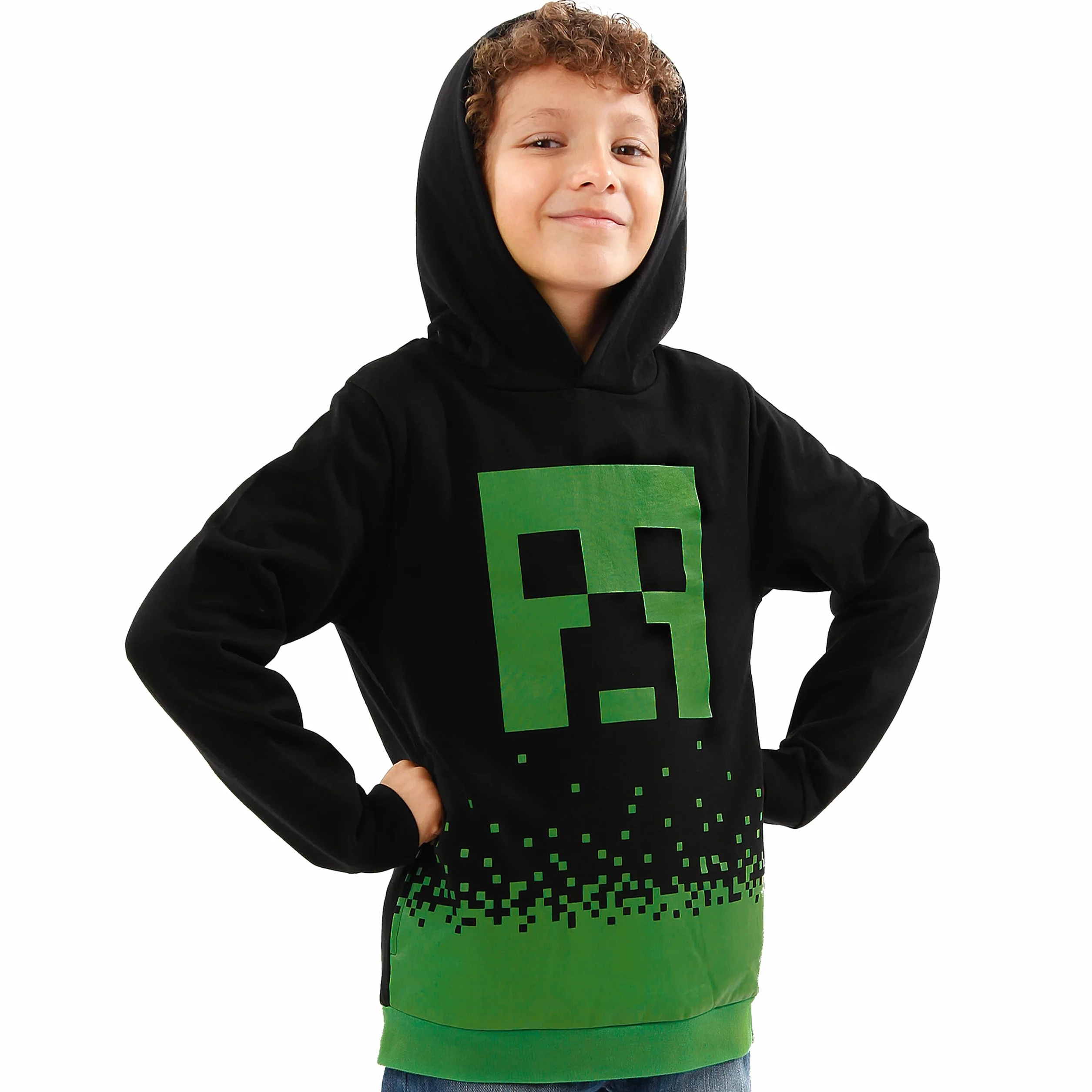 Minecraft Felpa con Cappuccio Ragazzi | Felpa con Cappuccio Creeper | Abbigliamento da Gioco per Bambini