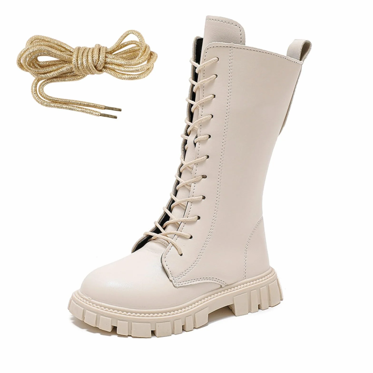 Stivaletti Bambina Scarpe Alta Anfibi Stringati Eleganti Moda Ragazza Stivali Sportivi Outdoor Camminata Leggeri Autunno Inverno Combat Boots