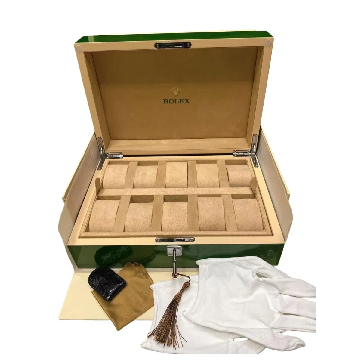 Verde Scatola Orologio Conservazione Custodia Vetrina Organizzatore Premium Velluto Interno Protezione Porta per Rolex