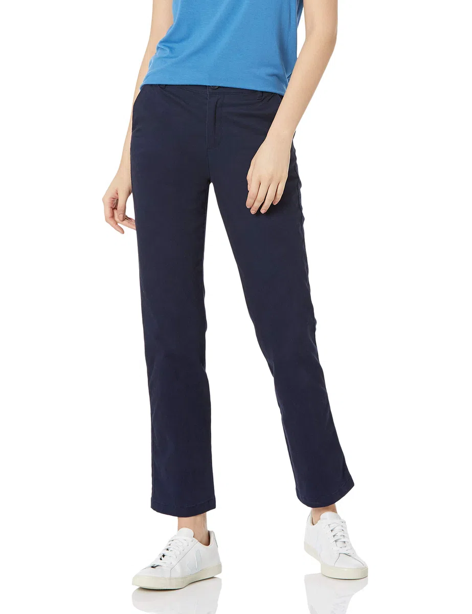 Amazon Essentials Donna Pantaloni Chino Aderenti Elasticizzati Taglio Dritto
