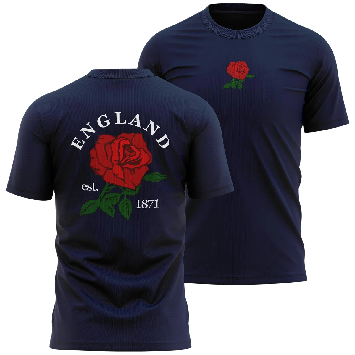 England Supporters Rugby T Shirt Mens English 1871 England Rose Badge Tee