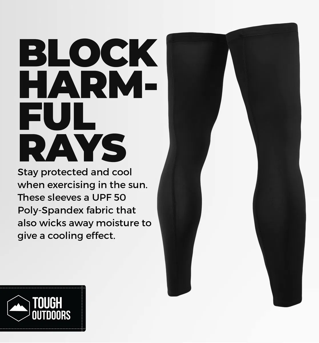 Tough Outdoors Manicotti a compressione per gambe resistenti all'aperto - Manicotto a compressione per tutto il corpo per uomo e donna, Manicotti per gambe UV - Scaldamuscoli da ciclismo