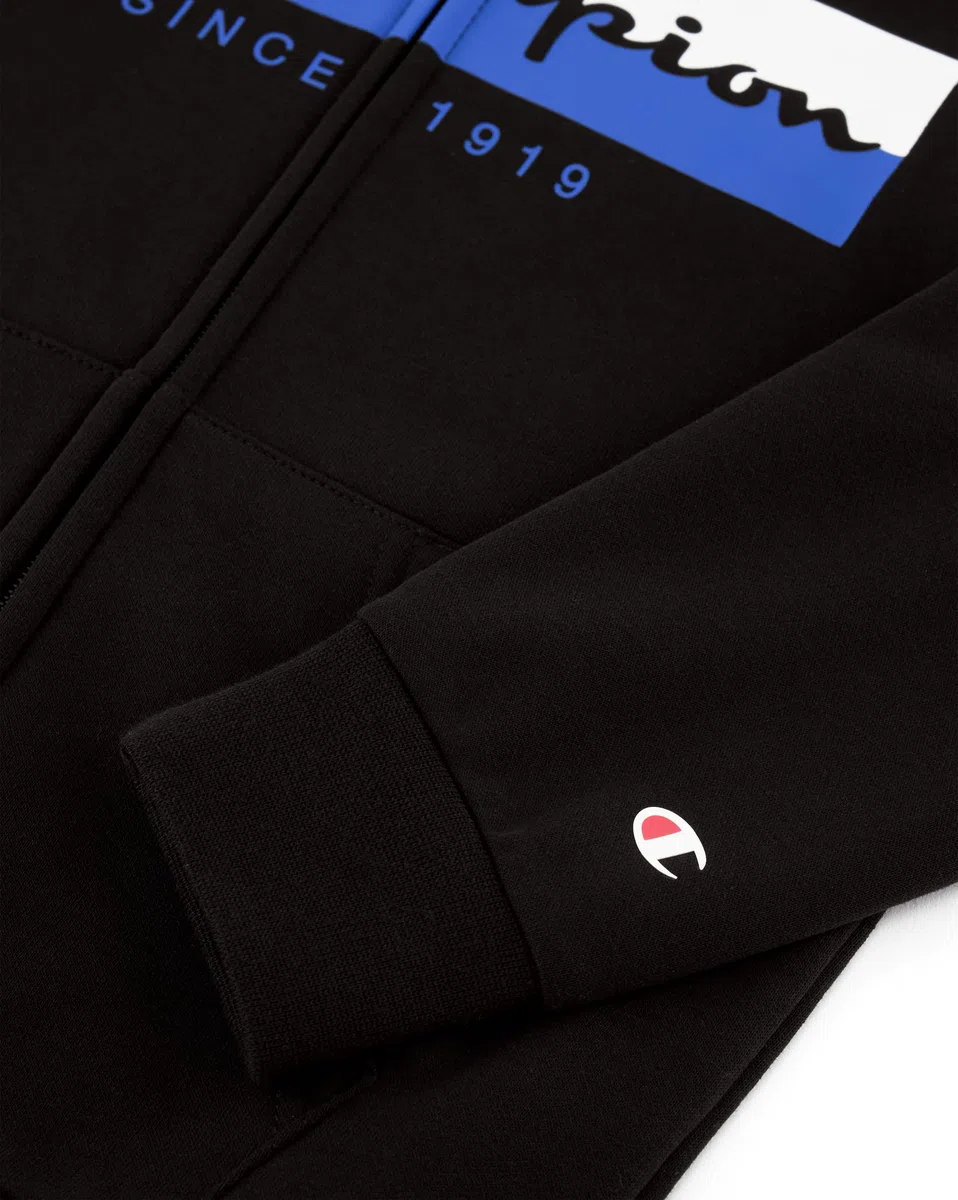 Champion Legacy Graphic Shop B (306839) - Ultra-Light Soft Compact Powerblend Fleece Full-Zip Felpa con Cappuccio Bambini e Ragazzi (Pacco da 1)