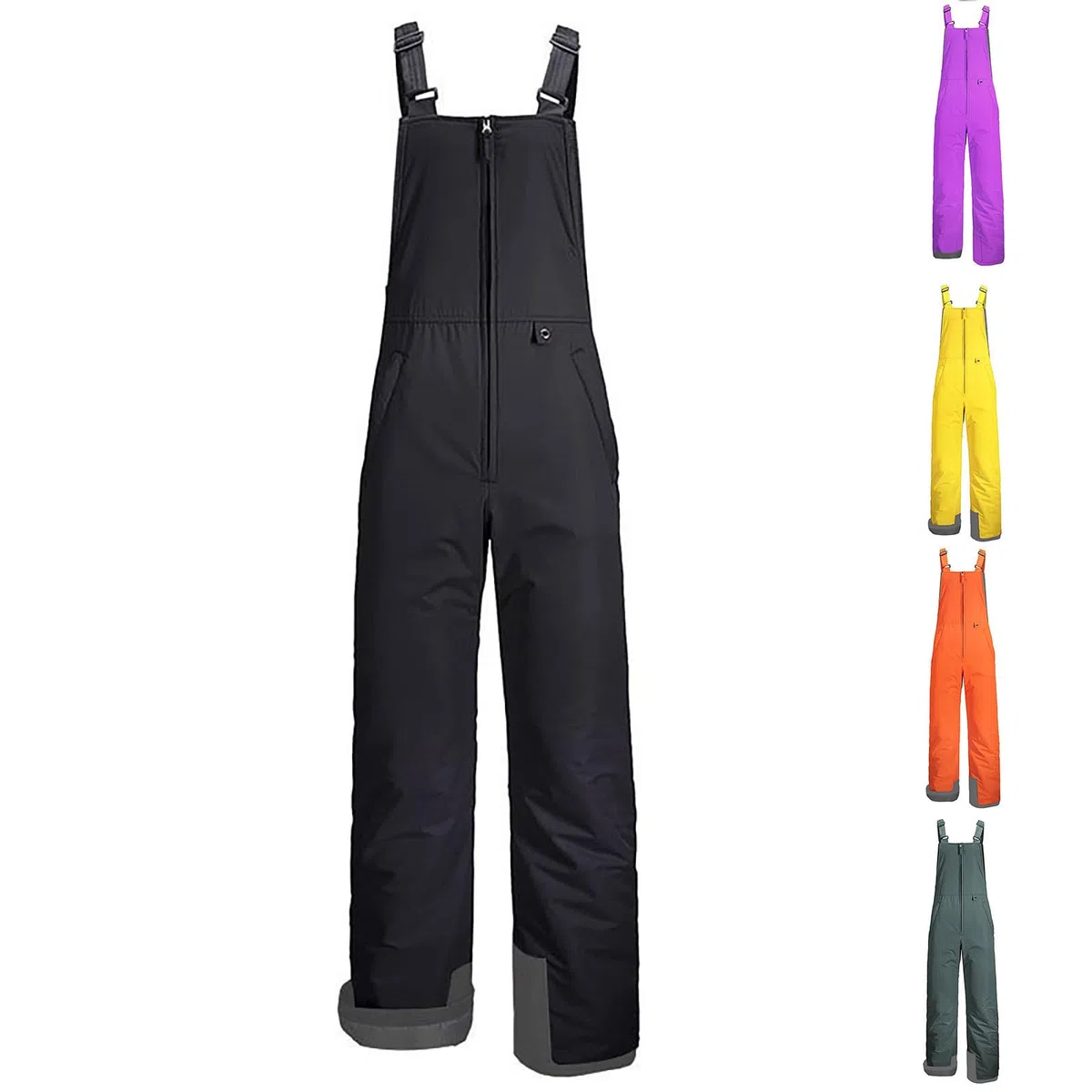 Pantaloni da sci impermeabili per bambini, unisex, spessi, caldi, con cerniera, pantaloni da neve casual per bambini, termici, salopette da snowboard, con tasche, invernali, per escursioni