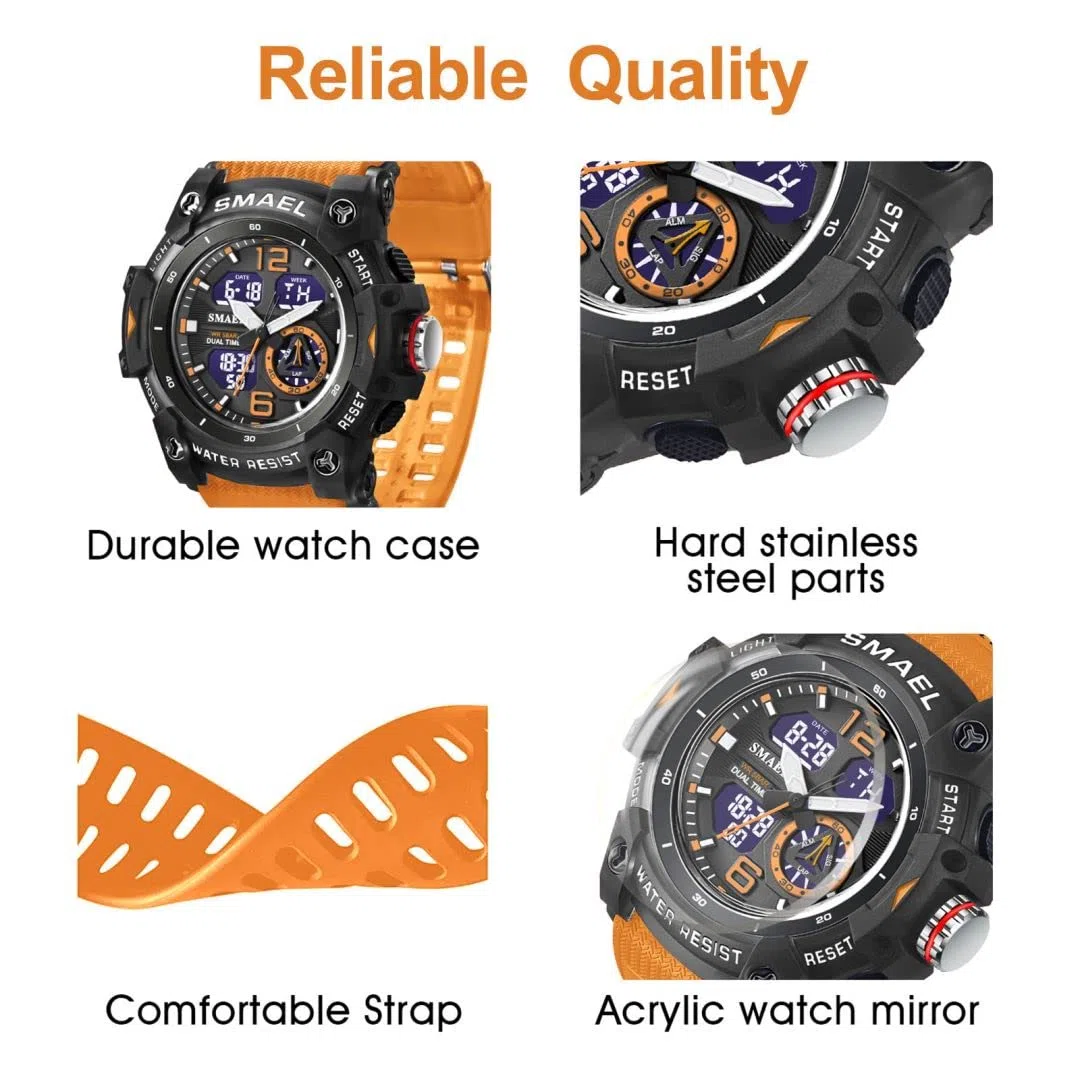 aswan watch Orologio Uomo,Orologio Digitale Uomo con Cronometro,Allarme,Luce LED，Calendario-Orologi Sportivo con Cinturino in Silicone