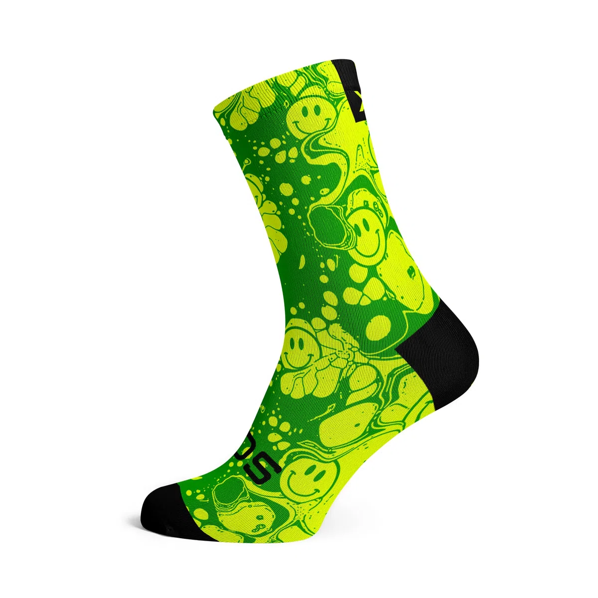 Neon Slide Yellow Crew Socks