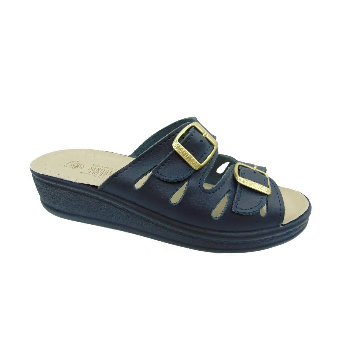 Ciabatta Sanitaria Donna con Doppia Fibbia Light Articolo 1364 Blu