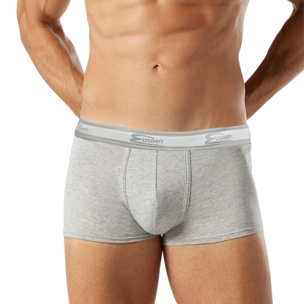 COTONELLA - Boxer Uomo Cotone Elasticizzato Pacco da 4 Bielastico Mutande Uomo Cotone Intimo Mutande Uomo Colorate alla Moda Bianchi Neri Grigio