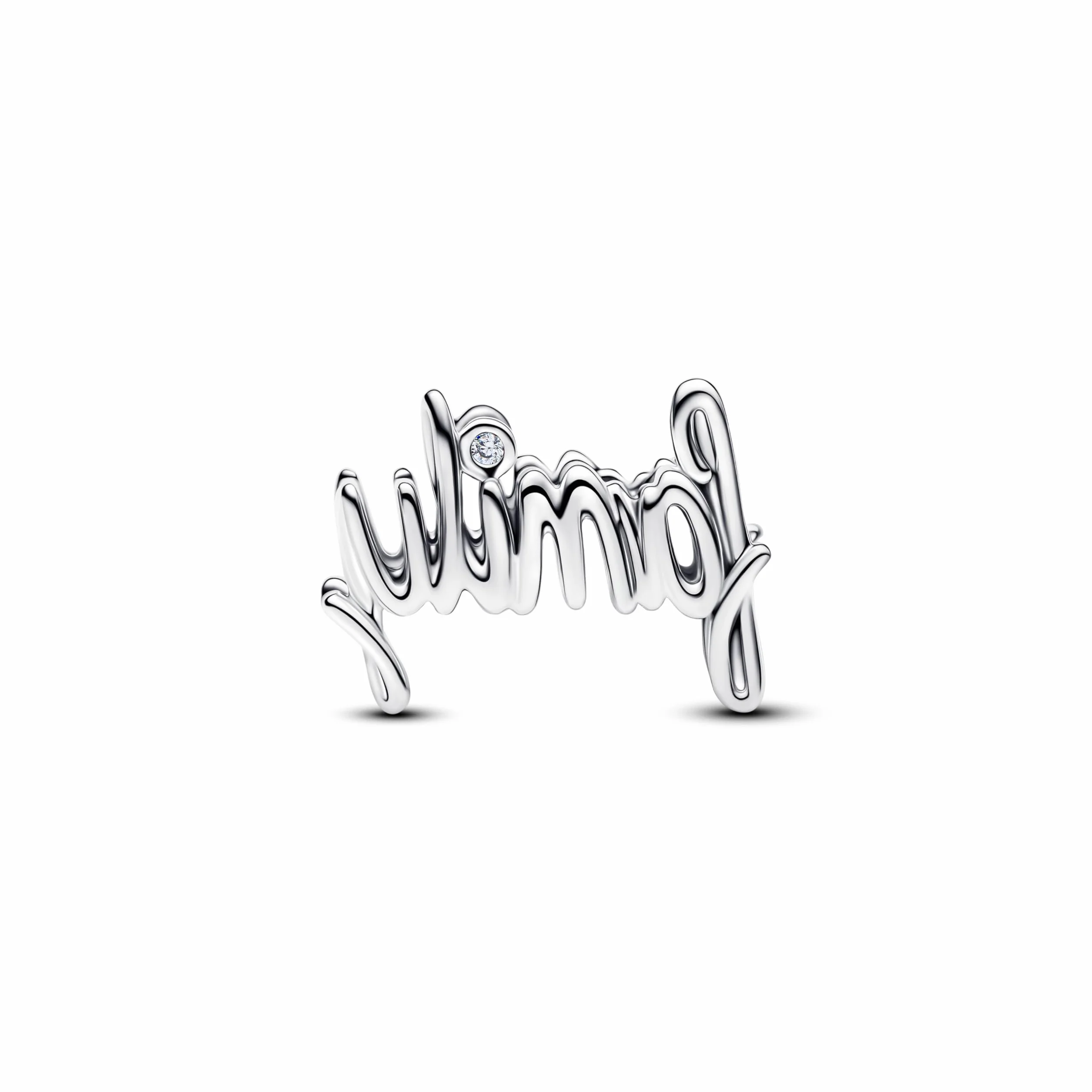 PANDORA Moments Charm Manoscritto della Famiglia in Argento Sterling con Zirconia, Compatibile con Moments, 794250C01