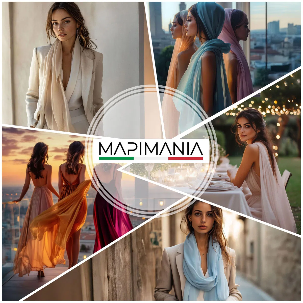 Stola Elegante Donna Color per Cerimonia e Matrimonio Made in Italy, Scialle coprispalle estivo Chiffon 200x80, Sciarpa Copri spalle per abito