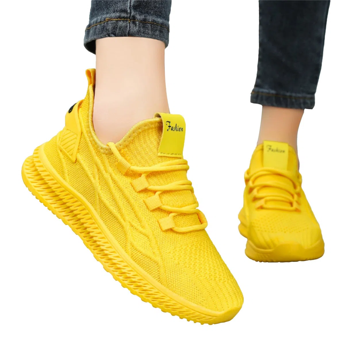 Sneaker da donna, traspiranti, per il tempo libero, leggere, con suola piatta, per il tempo libero, sportive, comode da camminare, antiscivolo, in tinta unita