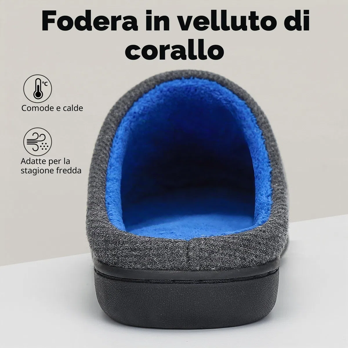 Mishansha Unisex Pantofole Donna Uomo Memory Foam Caldo Comode Antiscivolo Inverno Home Scarpe,36-47