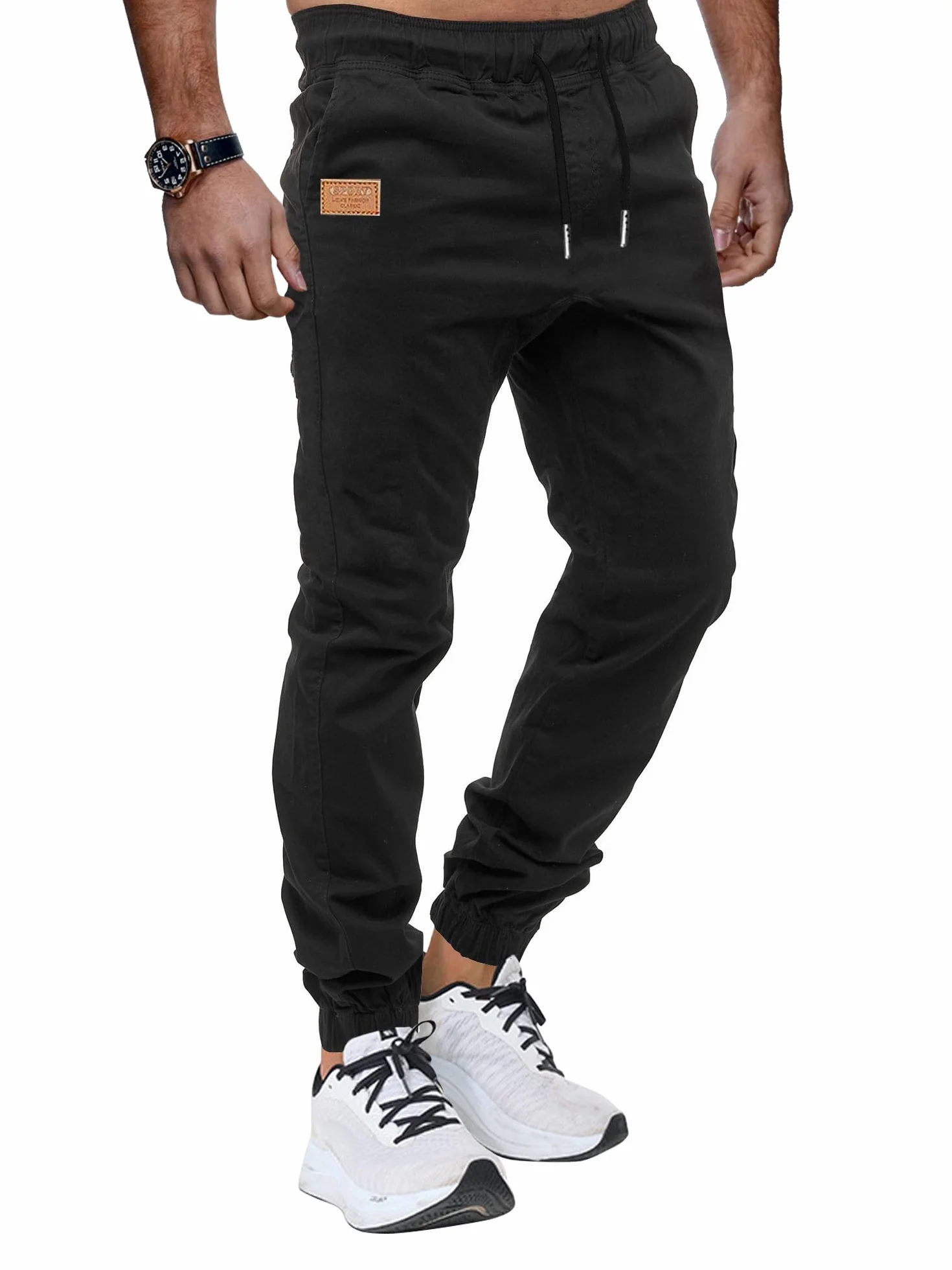 Pantaloni Jogging Uomo Pantaloni Casual Cotone Pantaloni Sportivi con Elastico in Vita con Tasche S-XXL