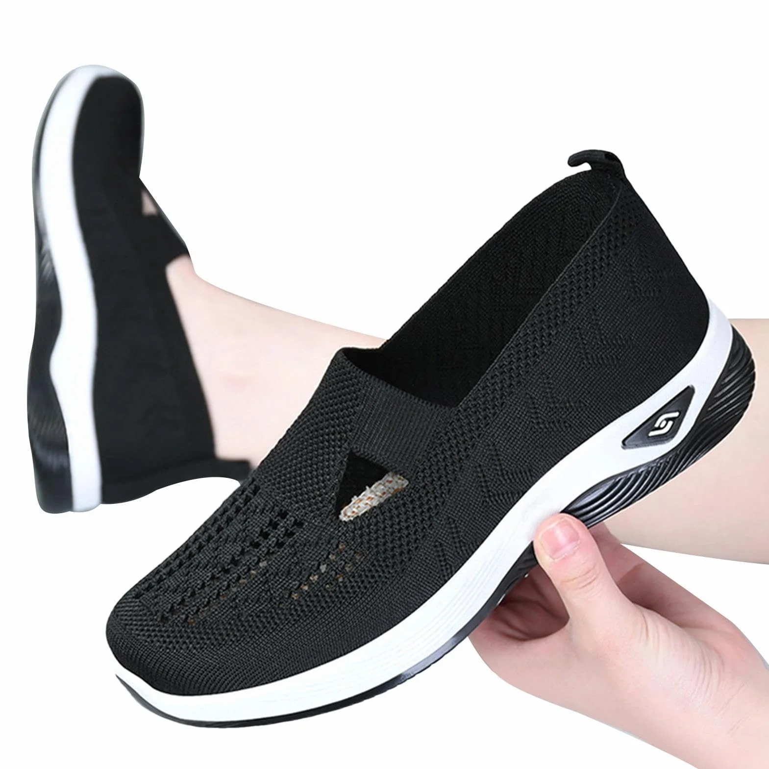 Sneakers ortopediche da donna - Scarpe senza lacci da donna con supporto per l'arco